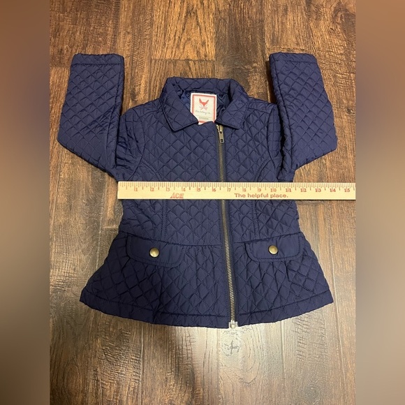 Gymboree Quilted Jacket Size Girls XS (4) Color Navy Blue - Picture 8 of 9